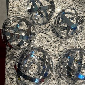 New 5 piece chandelier pendant light shade covers, silver chrome